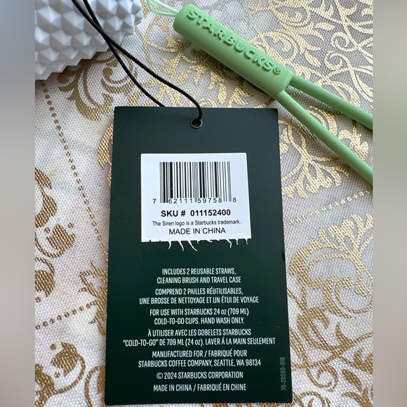 ✨ Starbucks ✨ Reusable Plastic Straws Venti Cup Cleaning Brush Studded Holder - Picture 9 of 9